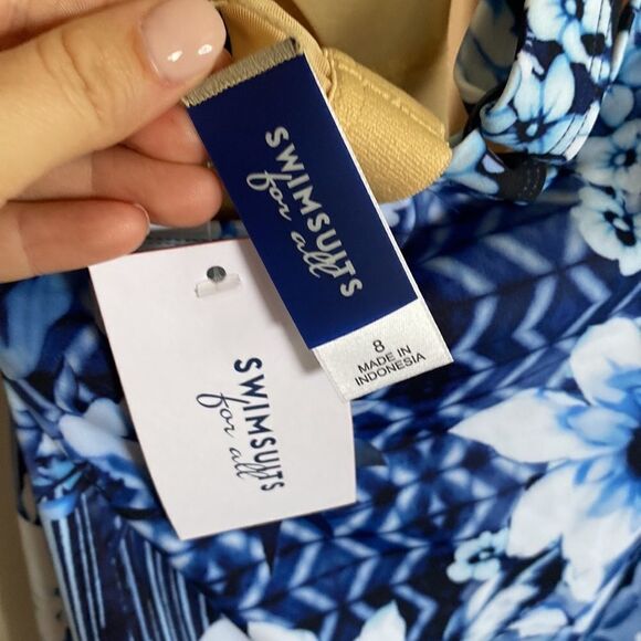 FLARED TANKINI SWIMSUITS FOR ALL- Ode to Denim color- Size 8 - Picture 13 of 15